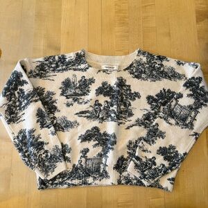 Francesca's Collections Black and Cream Scenic Sweater